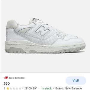 New Balance 550s all white